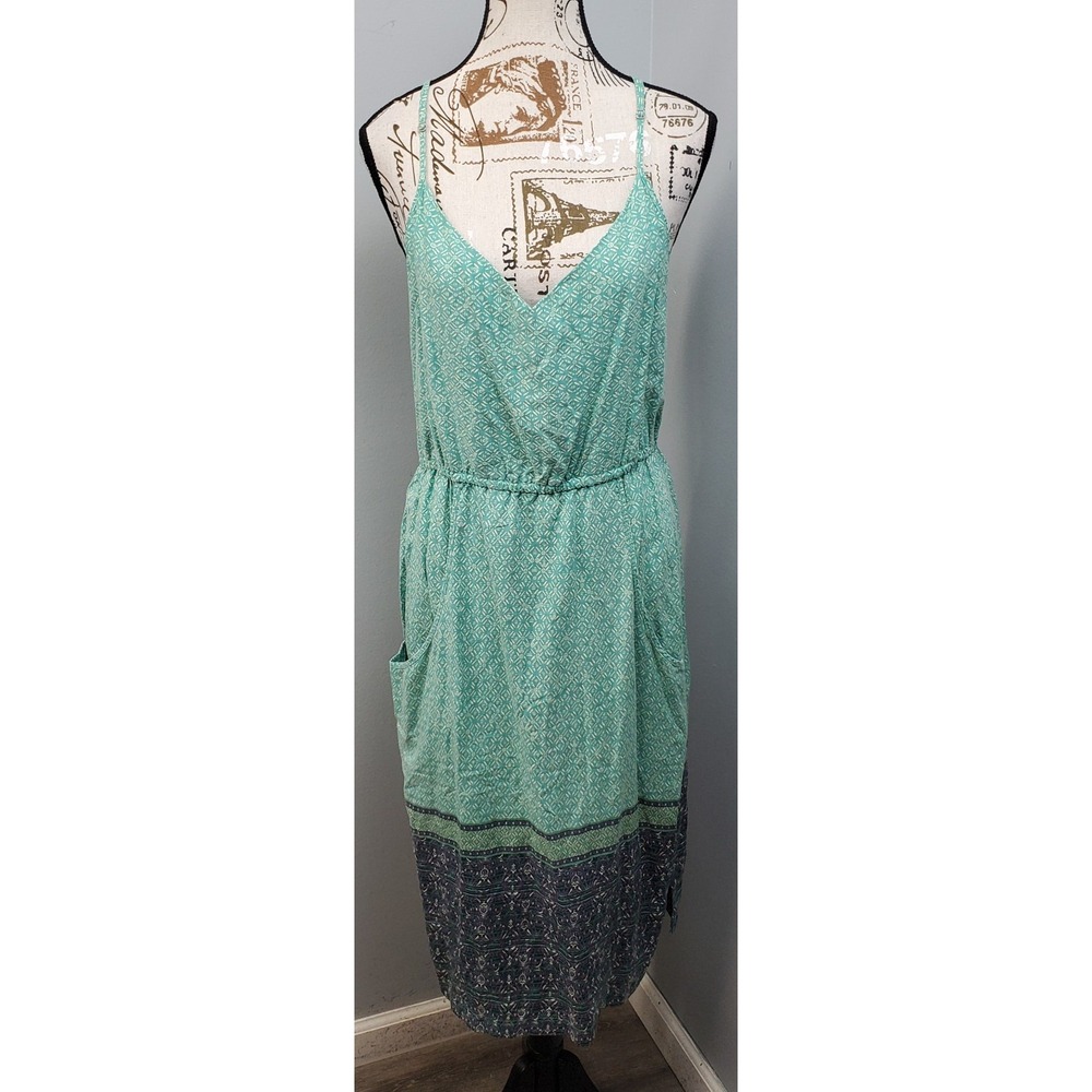 Patagonia Lost Wildflower Dress Womens Medium Multi Geometric Halter Neck Summer